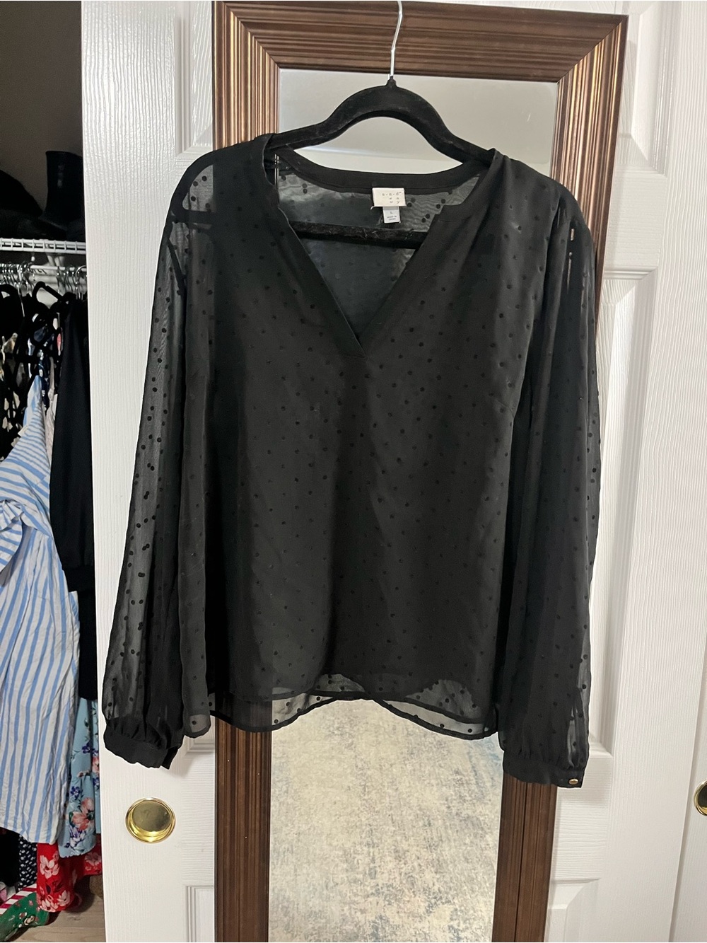 A New Day black sheer blouse